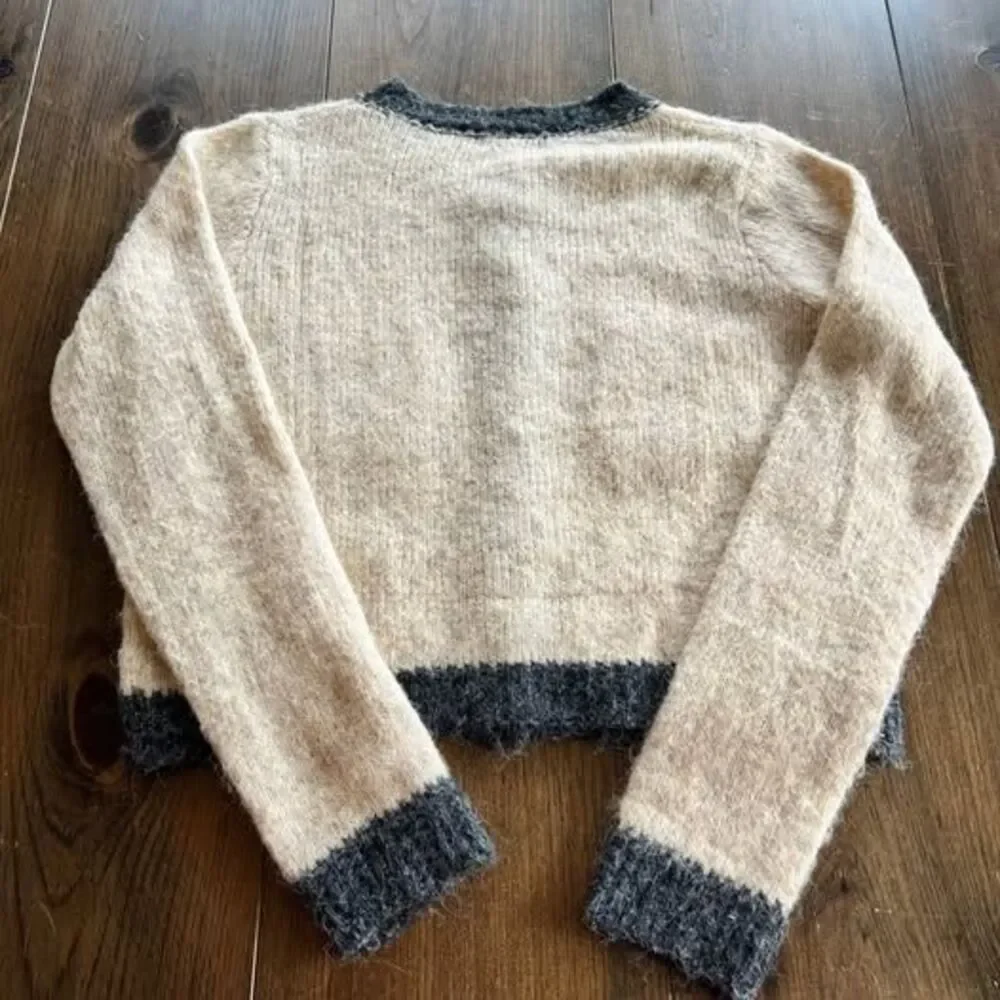 Lady Cardigan Beige Fuzzy Knit Cardigan-small